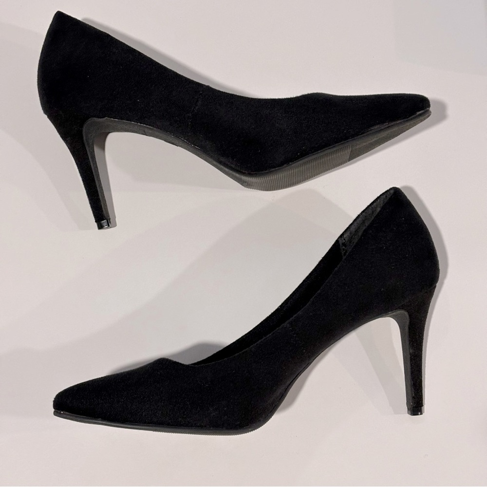 Black Suede Closed Pointed Toe High Heels